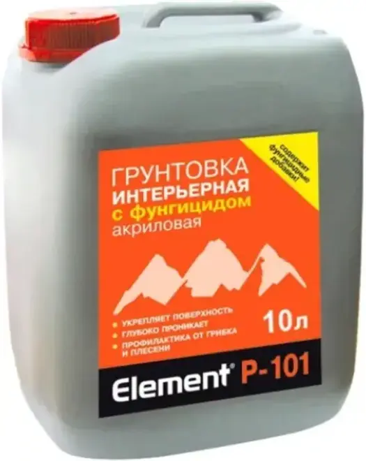 Alpa Element P-101 грунтовка интерьерная с фунгицидом акриловая (10 л) белая
