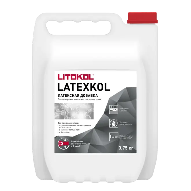 Литокол Latexkol-m добавка латексная для цементных клеевых смесей (3.75 кг)