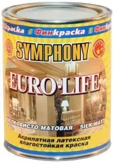 Финкраска Симфония Euro-Life акрилатная латексная влагостойкая краска (1 л) бесцветная
