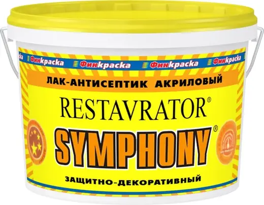 Финкраска Симфония Restavrator лак-антисептик акриловый защитно-декоративный (10 л) глянцевый
