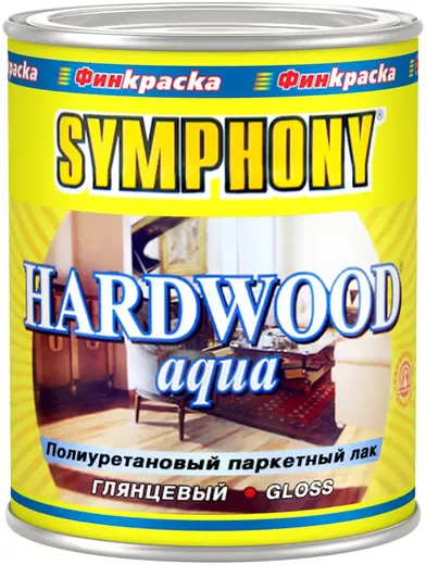 Финкраска Симфония Hardwood Aqua полиуретановый паркетный лак покрывной (1 л) глянцевый