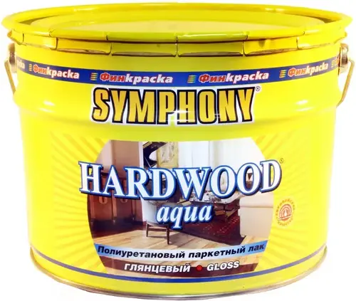 Финкраска Симфония Hardwood Aqua полиуретановый паркетный лак покрывной (3 л) глянцевый