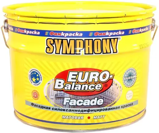 Финкраска Симфония Euro-Balance Facade Siloxan фасадная силокcанмодифицированная краска водоразбавляемая (2.7 л) бесцветная