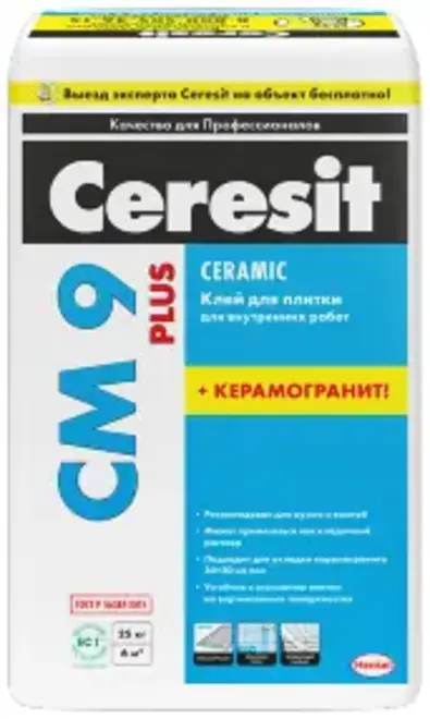 Ceresit CM 9 Plus Ceramic клей для плитки для внутренних работ (25 кг)