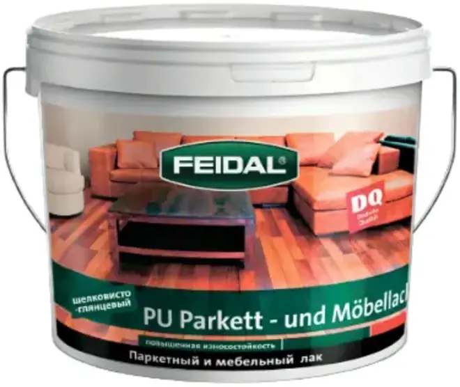 Feidal PU-Parket Moebellack полиуретановый паркетный и мебельный лак на водной основе (750 мл) глянцевый
