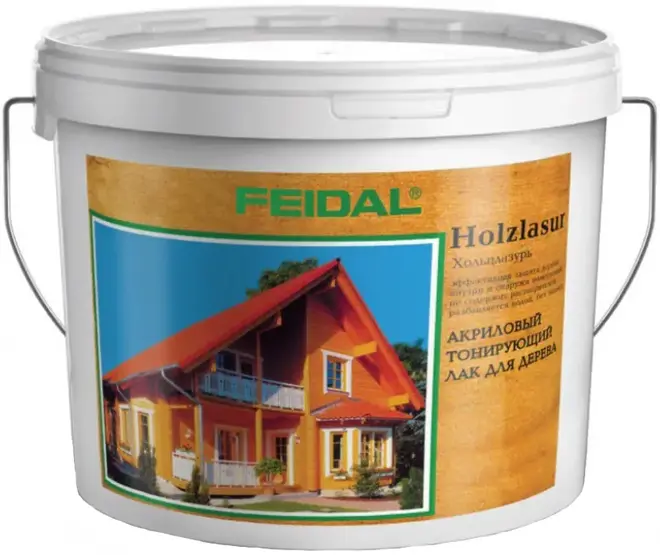Feidal Novatic Holzlasur акриловый тонирующий лак для дерева (10 л) орех шелковисто-глянцевый