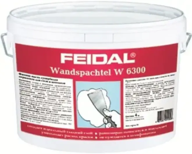 Feidal Wandspachtel W 6300 латексная финишная шпатлевка для внутренних работ (4 кг)
