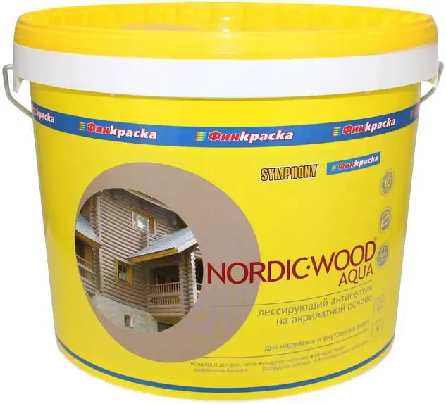 Финкраска Симфония Nordic-Wood Aqua водоразбавляемый лесирующий антисептик (10 л) бесцветный