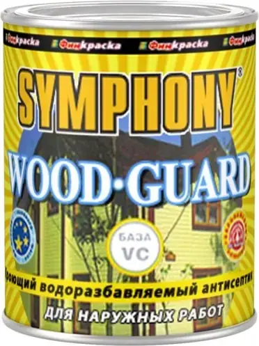 Финкраска Симфония Wood-Guard кроющий водоразбавляемый антисептик (1 л база VC)