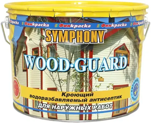 Финкраска Симфония Wood-Guard кроющий водоразбавляемый антисептик (3 л база VC)