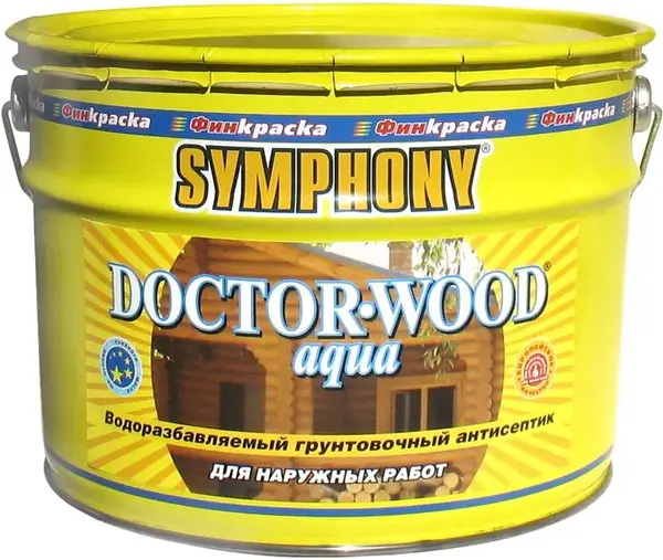 Финкраска Симфония Doctor-Wood Aqua водоразбавляемый грунтовочный антисептик (10 л)