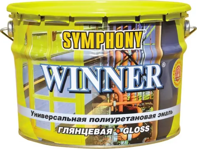 Финкраска Симфония Winner универсальная полиуретановая эмаль (9 л) бесцветная