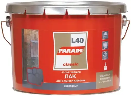 Parade L40 Камень & Кирпич лак акриловый (10 л) глянцевый