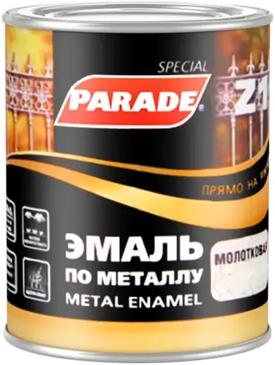 Parade Z1 эмаль по металлу прямо на ржавчину (750 мл) коричневая №543-318 молотковая (Россия)