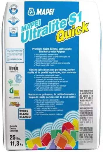 Mapei Ultralite S1 Quick клей на цементной основе (15 кг) белый