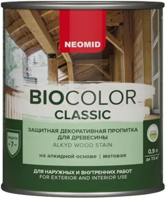 Неомид Bio Color Classic защитная декоративная пропитка для древесины (9 л ) орех