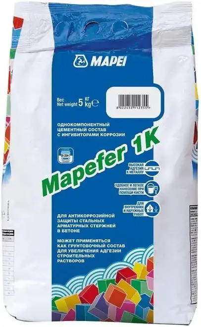 Mapei Mapefer 1K антикоррозийный цементный раствор (5 кг)