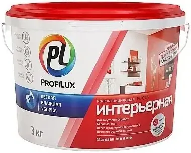 Профилюкс PL-07A краска интерьерная (3 кг) супербелая