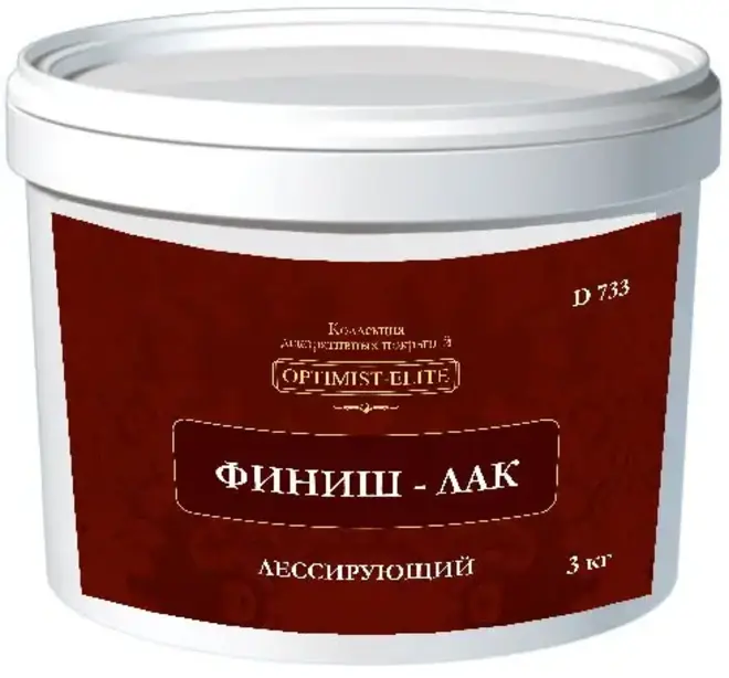Оптимист Элит D 733 финиш-лак лессирующий (3 кг) глянцевый