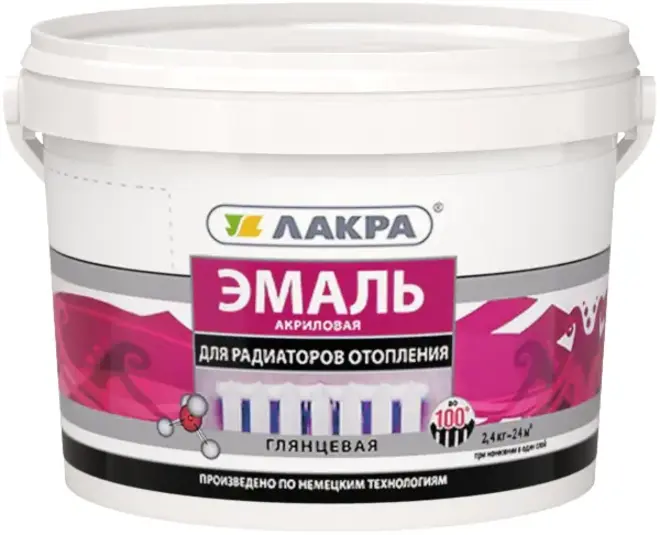 Лакра эмаль акриловая для радиаторов отопления (900 г) белая