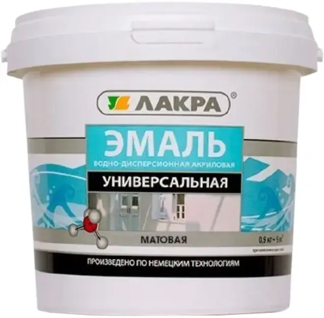 Лакра эмаль акриловая универсальная (900 г) белая матовая