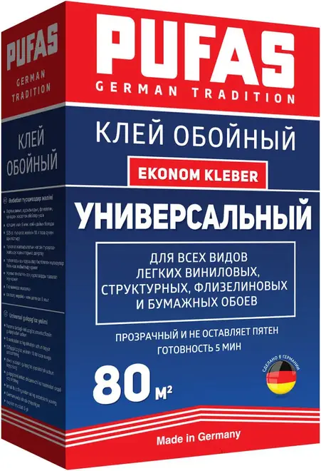 Пуфас Euro 3000 Ekonom Kleber обойный универсальный клей (500 г)