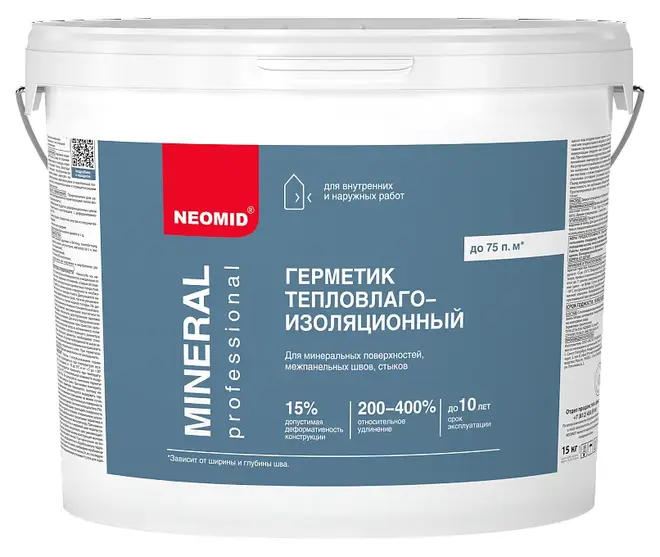 Неомид Mineral Professional герметик тепловлагоизоляционный (15 кг) белый
