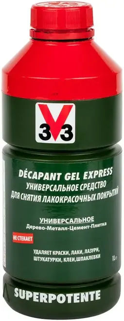 V33 Decapant Gel Express универсальное средство для снятия лакокрасочных покрытий (1 л)