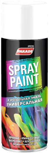 Parade Spray Paint аэрозольная эмаль универсальная (400 мл) белая №1007 матовая