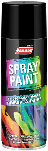 Parade Spray Paint аэрозольная эмаль универсальная (400 мл) черная RAL 9005 матовая