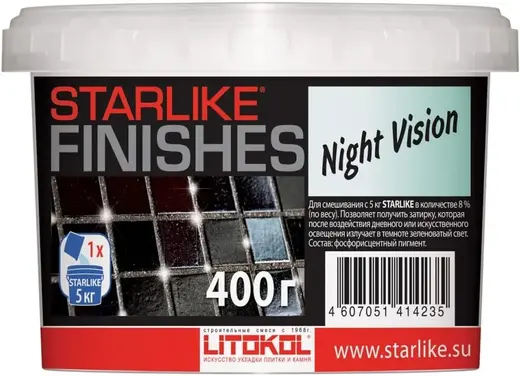 Литокол Starlike декоративная добавка для затирки Litochrom (400 г) зеленоватая фотолюминисцентная