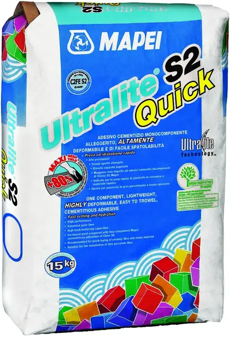 Mapei Ultralite S2 Quick клей на цементной основе (15 кг) белый