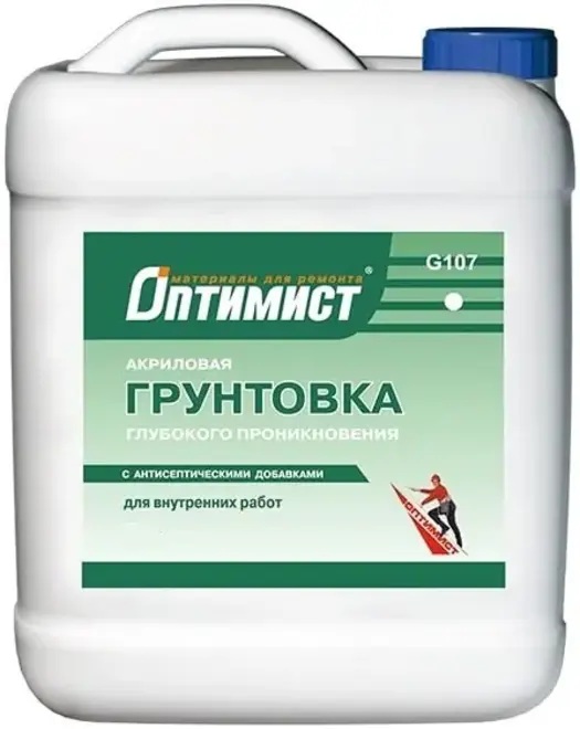 Оптимист G 107 акриловая грунтовка глубокого проникновения (3 л) розовая