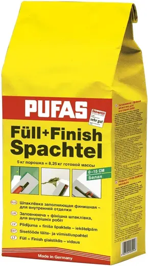 Пуфас Full+Finish Spachtel шпаклевка заполняющая финишная для внутренней отделки (5 кг)