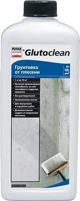 Пуфас Glutoclean Anti Schimmel Grundierung грунтовка от плесени (1 л) бесцветная