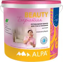 Alpa Beauty бархатная интерьерная краска латексная суперстойкая (5 л) супербелая