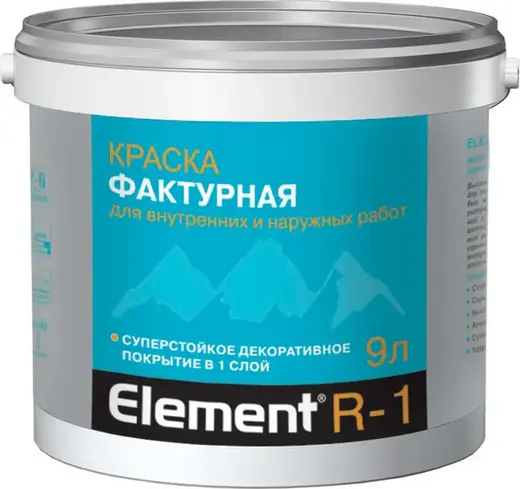 Alpa Element R-1 краска фактурная для внутренних и наружных работ (9 л) белая