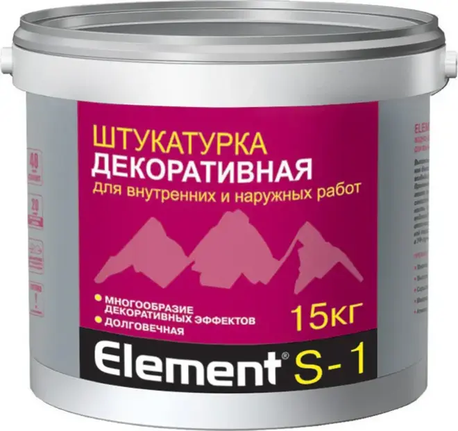 Alpa Element S-1 штукатурка декоративная (15 кг)