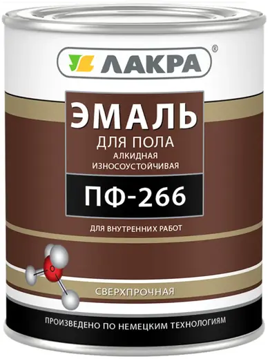 Лакра ПФ-266 эмаль для пола алкидная износоустойчивая сверхпрочная (1 кг) золотисто-коричневая