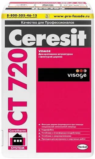 Ceresit CT 720 Visage декоративная штукатурка с фактурой дерева (25 кг)