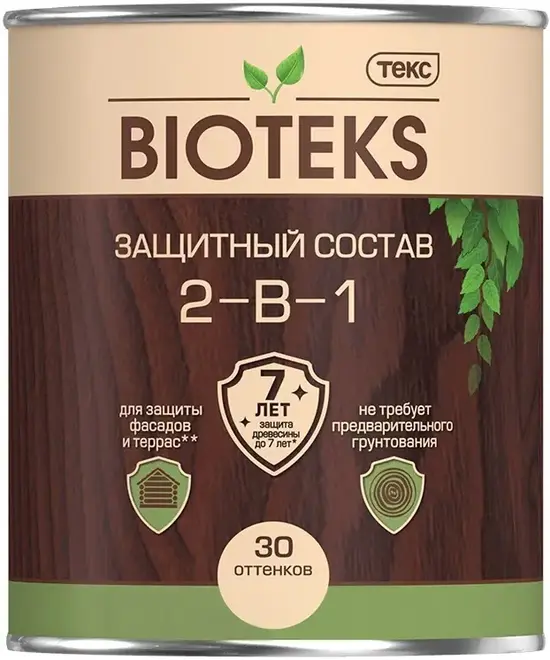 Текс Bioteks 2-в-1 защитный лессирующий состав (800 мл дуб) Россия