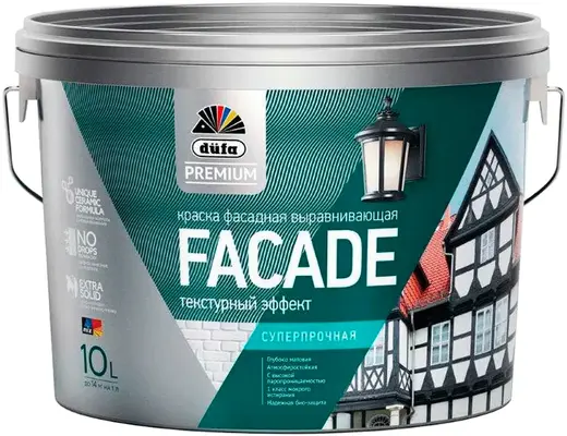 Dufa Premium Facade краска фасадная выравнивающая суперпрочная (10 л) белая