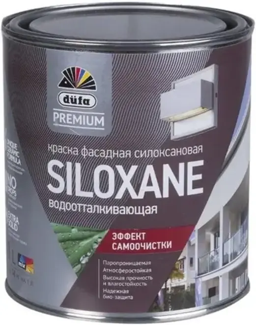 Dufa Premium Siloxane краска фасадная силоксановая водоотталкивающая (900 мл) белая