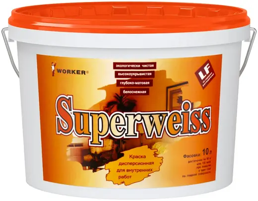 Feidal Worker Superweiss краска дисперсионная влагостойкая укрывистая (10 л) белоснежная морозостойкая