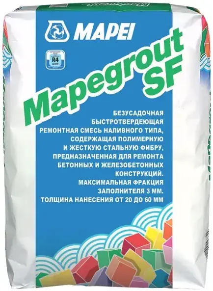 Mapei Mapegrout SF безусадочная быстротвердеющая ремонтная смесь наливного типа (25 кг)