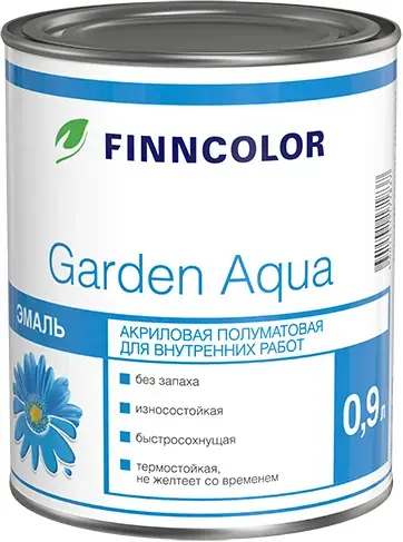 Финнколор Garden Aqua эмаль акриловая полуматовая для внутренних работ (900 мл) белая