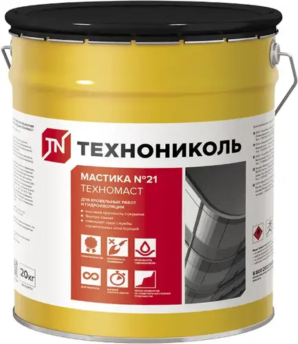 Технониколь №21 Техномаст мастика битумно-полимерная (20 кг)