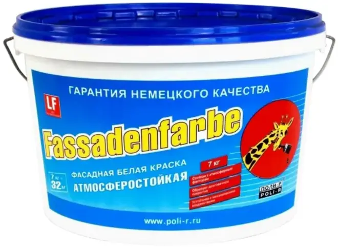 Поли-Р Fassadenfarbe фасадная краска атмосферостойкая (7 кг) белая неморозостойкая