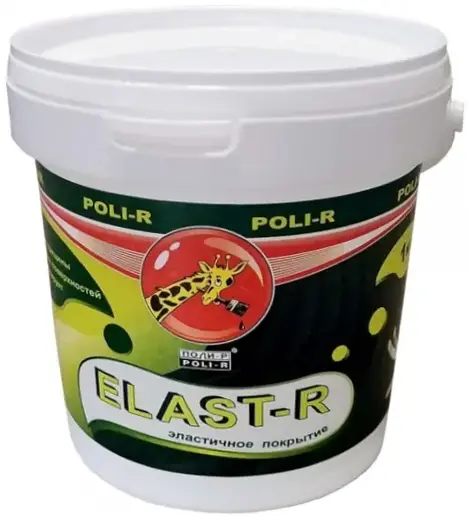 Поли-Р Elast-R эластичное резиновое покрытие краска (1 кг) белое