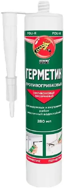 Поли-Р силиконовый противогрибковый герметик (280 мл) бесцветный